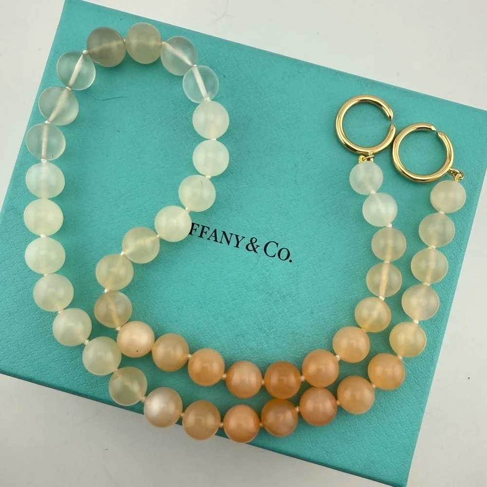 RARE Tiffany & Co. 18k Ombre Moonstone Gemstone Necklace by Paloma Picasso